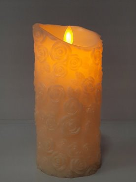 Świeca LED w róże z ruchomym płomieniem 17,5cm