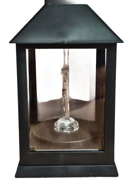 ZNICZ LAMPION LATARENKA LED Z KRZYŻEM BIAŁE ŚWIATŁO WYSOKOŚĆ 18 CM