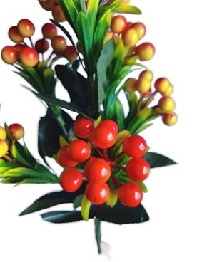 KWIAT SZTUCZNY JARZĘBINA ŻÓŁTO-CZEWRWONA GAŁĄZKA WYSOKOŚĆ 36 CM