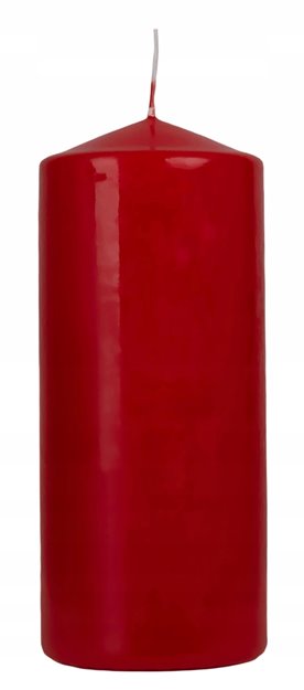 Świeca tradycyjna parafinowa walec BISPOL Aura 38H 12CM SW60/120 CZERWONA