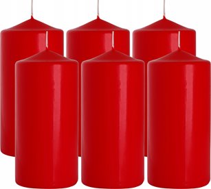 Świeca walec czerwona 70/150 palenie 66h AURA