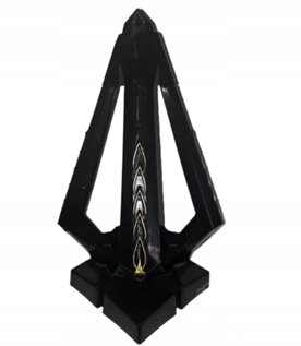 DUŻY ZNICZ LED LAMPION CZARNY diament elektryczny płomień 28,5cm