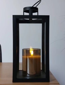 SZKLANA ŚWIECA LED Z TIMEREM 10 CM OZDOBA ŚWIECZKA Z EFEKTEM PŁOMIENIA