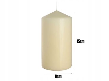 Świeca parafinowa Bezzapachowa Aura Bispol ecru 80/150