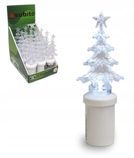 ZNICZ ELEKTRYCZNY ŚWIĄTECZNY wkład LED CHOINKA 17 cm BIAŁA S5 SUBITO
