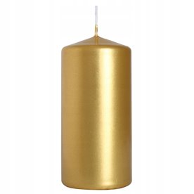 ZŁOTY METALIK Świeca walec BISPOL AURA ŚWIECZKA PARAFINOWA 10CM 20H 150G