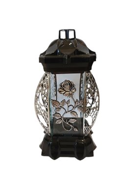 Znicz kapliczka nowoczesna z srebrną różą 26 cm