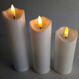ŚWIECA elektryczna LED CORTINA BIAŁA na baterie WKŁAD DO ZNICZY 17.5 CM