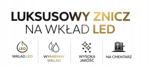Nowoczesny Znicz Nagrobny ŁEZKA 32 cm Złoty Lampion GLAMOUR Szklana Tuba