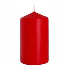 Świeca parafinowa Bezzapachowa Aura Bispol czerwona 70/120