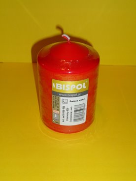 Świeca pieńkowa walec BISPOL Aura sw70/100-030 (czerwona) ~44h 10 cm wys.