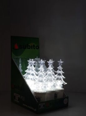 ZNICZ ELEKTRYCZNY ŚWIĄTECZNY wkład LED CHOINKA 17 cm BIAŁA S5 SUBITO