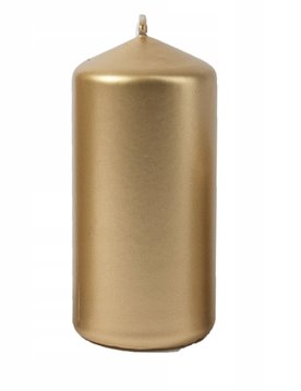 Świeca tradycyjna parafinowa złoty metalik 15 cm Płomyk