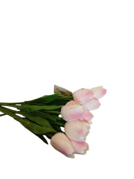 Tulipan silikonowy lekko różowy sztuczny kwiat 34 cm 1 szt.
