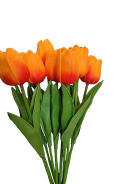 Tulipan silikonowy pomarańczowy sztuczny kwiat 34 cm 1 szt.