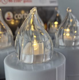 Wkład LED do zniczy Cortina biały 15cm