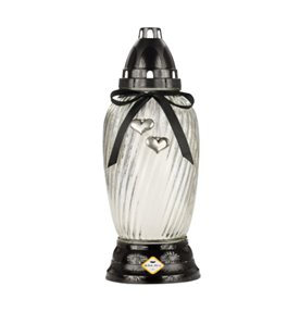 Znicz 1051 NT Czarny Wstążka Serduszka Max-Pol