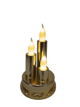 Świeczka led dekoracyjna złota potrójne ciepłe światło 14cm*8cm
