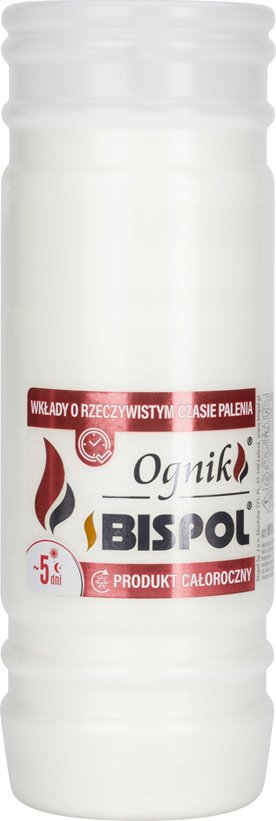 Wkład parafinowy do zniczy Bispol Ognik WP5N 18cm 75h 3 dni palenia 1 szt