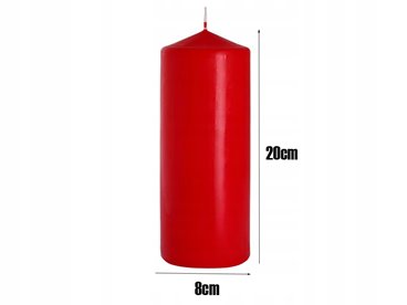 Świeca parafinowa czerwona Bezzapachowa Bispol 1 szt. 80/200