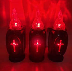 Wkład elektryczny LED Świecący Krzyż Cortina Vaso 16cm Czerwony