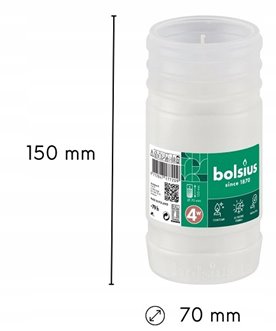 Wkłady do zniczy Bolsius RP4W parafinowe 79h wysokość 15 cm zgrzewka 12 szt