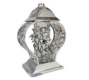 Znicz Lampion 3 SREBRNY LILIA Galmur 34 cm