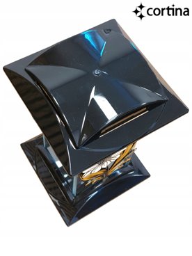 SZKLANY ZNICZ Z APLIKACJĄ NA GRÓB DO WKŁADÓW LED NA BATERIE LAMPION 26,5 CM