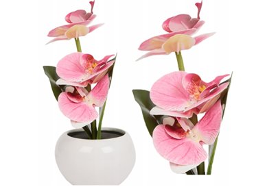 Sztuczna Orchidea Oświetlenie LED Sztuczne Kwiaty Rośliny w Doniczce 21 cm