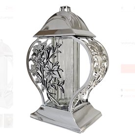 Znicz Lampion 3 SREBRNY LILIA Galmur 34 cm