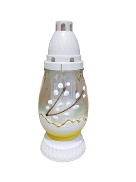 ZNICZ SZKLANY NA WIELKANOC W KSZTAŁCIE JAJKA Z BAZIĄ ŻÓŁTY MAŁY