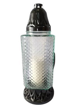 Znicz szklany "Kochanej Mamie"  z złotym sercem