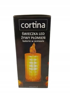 Wkład LED do zniczy XL ŻYWY PŁOMIEŃ Świeczka baterie w zestawie Cortina15cm