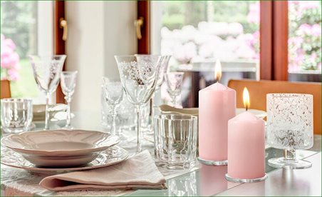 ŚWIECA bezzapachowa WALEC Bispol Aura 15 cm wys. JASNY RÓŻ - 48 godzin