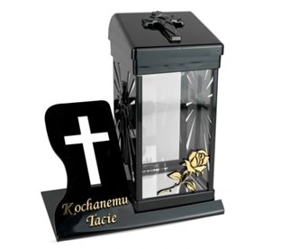 Znicz Artystyczny Kochanemu Tacie 26 cm Czarny ZPG Cubo Kapliczka dla Taty