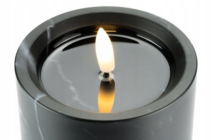 Świeca Led Cortina 7,5cm*10cm - Marmur Czarny
