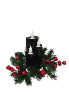 Świeczka świeca led dekoracyjna czarna ciepły płomień 15cm*8cm