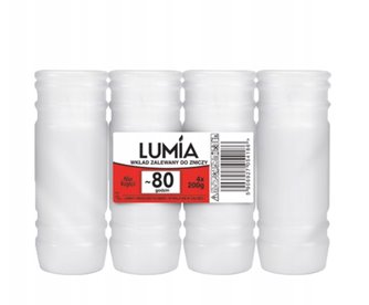 Wkład ZALEWANY olejowy do zniczy LUMIA 15 cm WYSOKI 4 szt