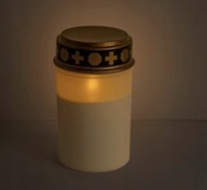 Znicz LED Elektroniczny Pamięciowy Outdoor Biały Realistyczny Płomień