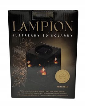 Lampion lustrzany 3D solarny LINDO HOME Sześcian LED 18 cm