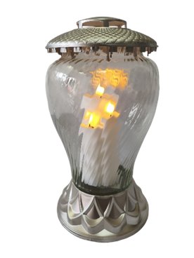 Znicz szklany srebrny SAPPORO