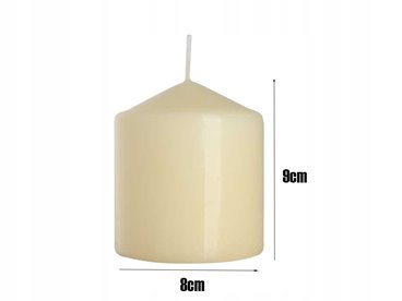 Świeca parafinowa Bezzapachowa Aura Bispol ecru 80/90