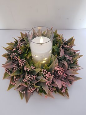 WIANEK DEKORACYJNY WIANKI RÓŻOWE KWIATY 28 cm