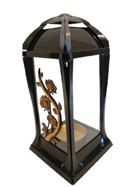 Kapliczka nowoczesna czarna z złotymi dodatkami 30 cm