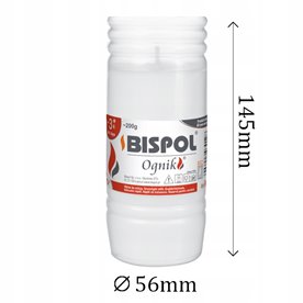 Wkłady do zniczy parafinowy Bispol OGNIK WP3 3dni wys.14,5 cm - 24 szt