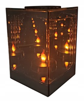 Lampion lustrzany 3D solarny LINDO HOME Sześcian LED 18 cm